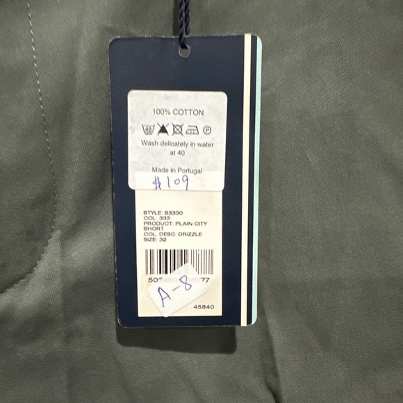 Fred Perry Plain City Chino Shorts In Drizzle Size 32 - Picture 3 of 3